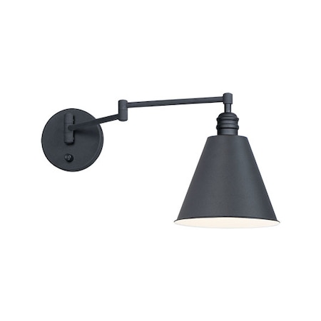 Maxim Lighting Library 1-Light Wall Sconce Horizontal Swing Arm 12220BK